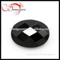 black oval faceted cut mirror glass gemstone for man's ring making